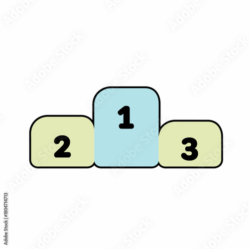 Podium Icon First, Second, and Third Place Illustration for Competitions and Achievements