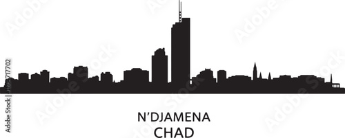 Silhouette skyline of NDjamena Chad city vector illustration urban landscape