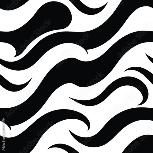 Soft abstract wave textures arranged into smooth flowing repetition Seamless Pattern Design
