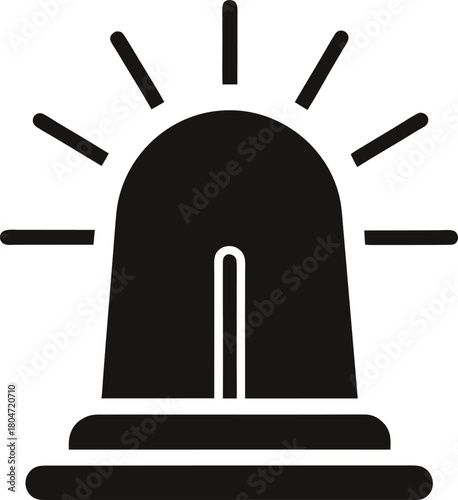 emergency siren silhouette vector illustration on white background