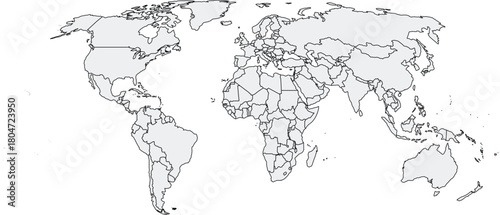 outline world map vector illustration