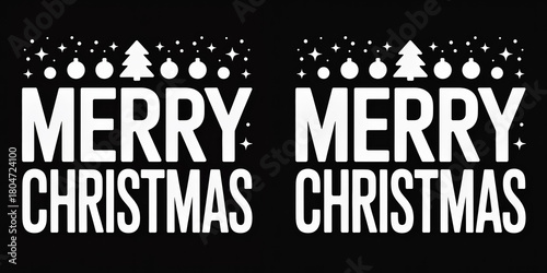 Christmas greeting design with festive elements and bold lettering