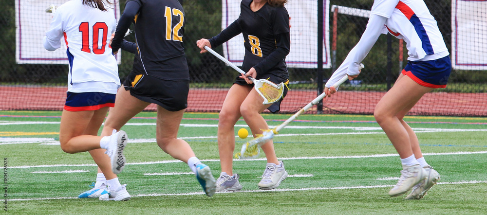 Naklejka premium Lacrosse Players in Action during a game