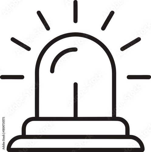 emergency siren outline vector illustration on white background