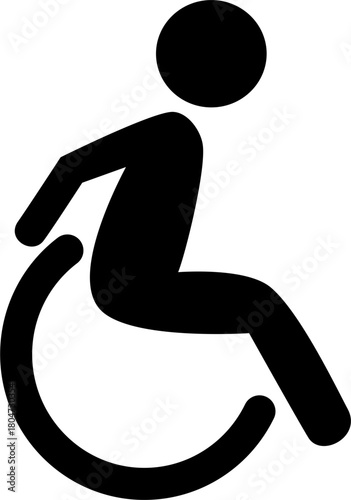 Minimalist Black and White Wheelchair Accessibility Sign Illustration Graphic Element