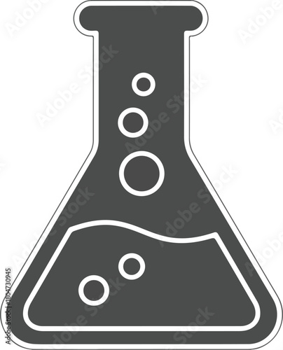 Laboratory Flask with Bubbles Scientific Experiment in Progress.