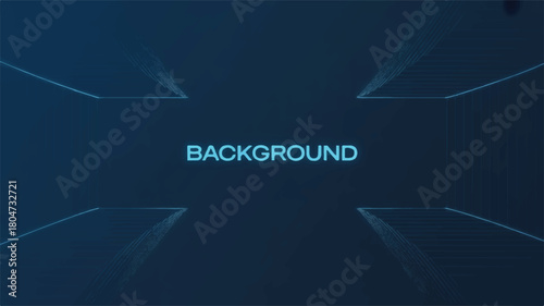 Futuristic minimalist digital background with abstract glowing blue lines creating a high-tech tunnel perspective design
