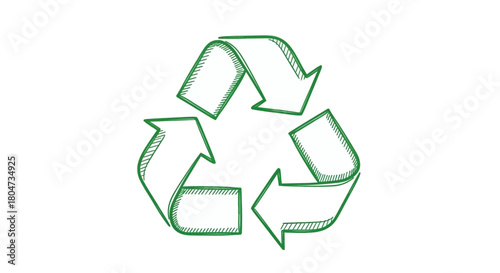 Green recycling symbol isolated on, a universal sign of recycling