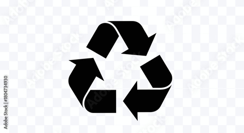 Black recycling symbol, a universal sign of recycling isolated on