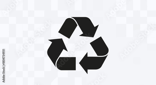 Black recycling symbol isolated on for environmental awareness