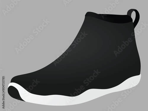 High top textile shoe. vector illustration	
