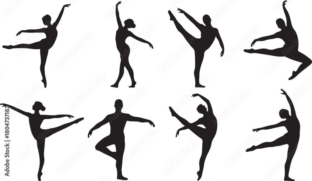 Fototapeta premium Ballet Dancers Silhouettes Collection