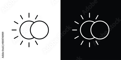 Eclipse icons. Vector black and line icon, EPS10