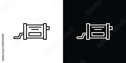 Exhaust pipe icons. Vector black and line icon, EPS10