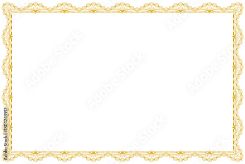 golden frame with gold ornament isolated