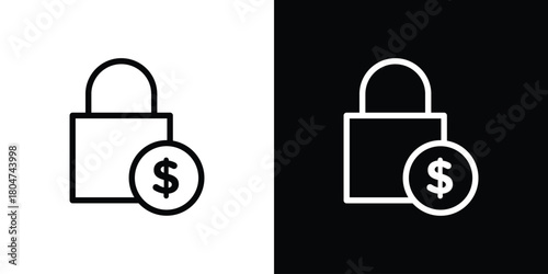 Fixed price icons. Vector black and line icon, EPS10