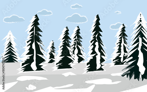 2D flat cold weather illustration Design 