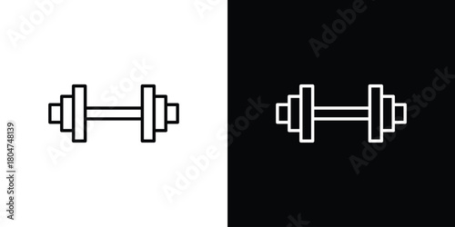 Gym icons. Vector black and line icon, EPS10