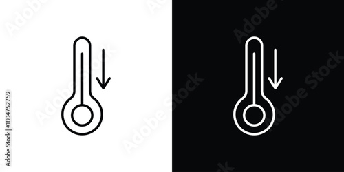 Low Temperature icons. Vector black and line icon, EPS10