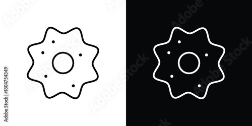 Microorganism icons. Vector black and line icon, EPS10
