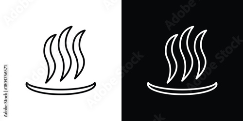Onsen icons. Vector black and line icon, EPS10
