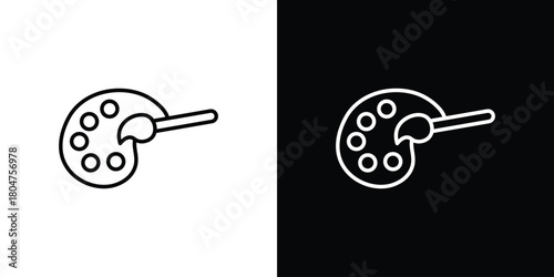 Palette icons. Vector black and line icon, EPS10