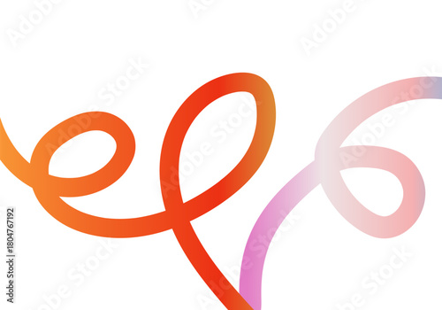 Colorful gradient ribbon lines on a create a dynamic and eyecatching design, isolated on, perfect for any project