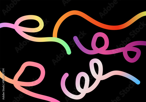 Multiple colorful gradient ribbon lines on a create a dynamic and eyecatching design, perfect for adding a touch of modern elegance