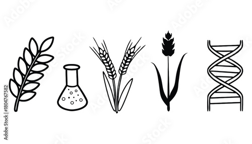 Agricultural science and genetic engineering vector illustration