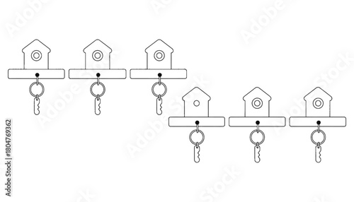 Find your house key holder home keys organizer vector design