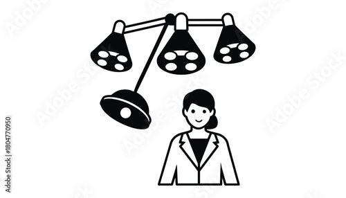 Doctor with surgical lights vector icon medical professional