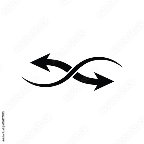 Intertwined arrows symbolizing infinity or exchange