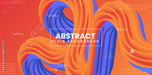 Bright vivid color flow abstract 3d fluid ribbon background vector design for web banners, product ads, music covers, and trendy digital artwork.