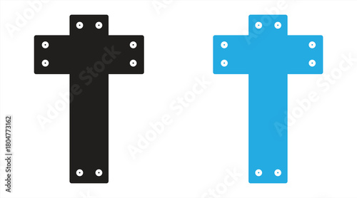 
Christian cross icon. Religion, Latin cross silhouette, cross, vector illustration