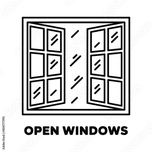 Open window icon with multiple panes
