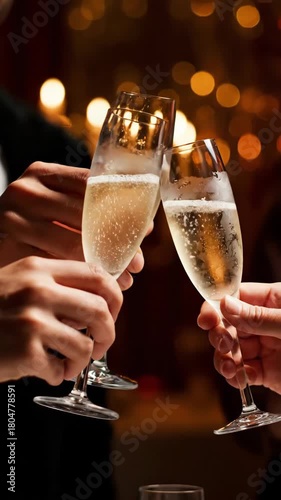People Toasting Champagne Glasses at Celebration Event