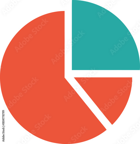 Data visualization pie chart illustrating statistical analysis.
