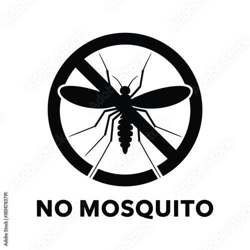 No mosquito sign with insect silhouette