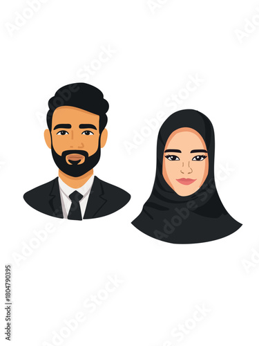 eastern couple close-up showing cultural attire and warm expressions