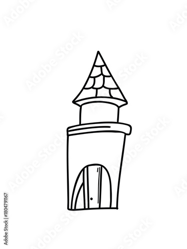 cartoon castle in fun and playful doodle style