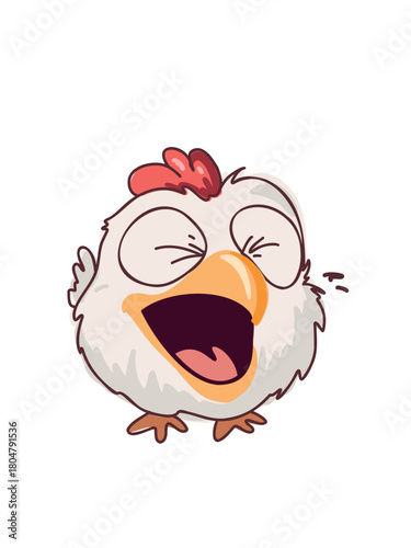 smiling farm chicken with vibrant plumage and joyful pose