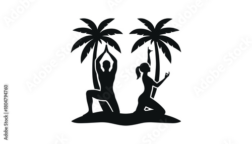 Yoga retreat on tropical island wellness and fitness vacation