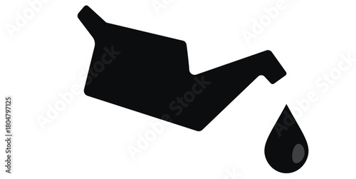 Abstract Falling Shape With Water Drop Icon For Leak, Spill, And Safety Concepts in Industrial Context