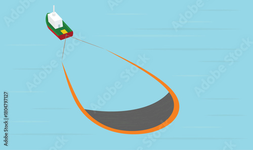 Environmental disaster: Oil spill from tanker pollutes ocean surface
