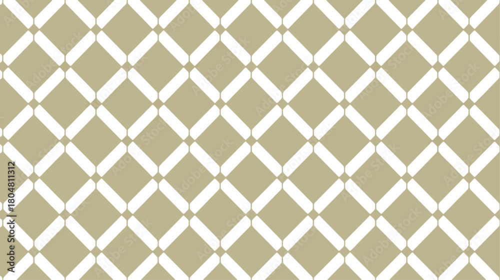 Fototapeta premium Beige and white trellis pattern with diamond shapes isolated on