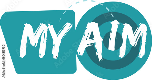Motivational T-shirt design art My Aim target vector