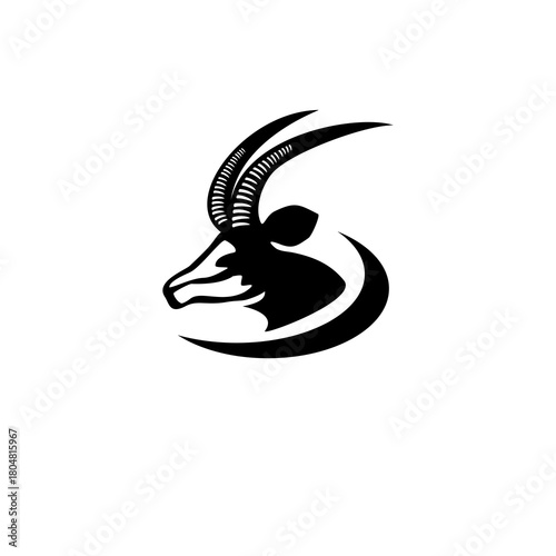 African sable antelope logo t...