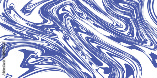 Blue wavy lines abstract background. Trendy psychedelic retro style backdrop. Waves, swirl and twirl pattern. Twisted distorted vector texture. Y2k aesthetic design