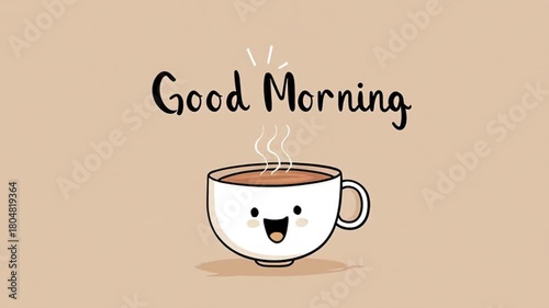 Start your day with a warm cup of happiness and a cheerful greeting