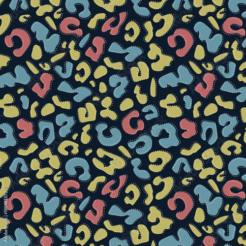 colorful leopard pattern texture, colorful Camouflage leopard vector, leopard fur texture or abstract pattern are designed for use in textile, wallpaper, fabric, clothing, background, Embroidery